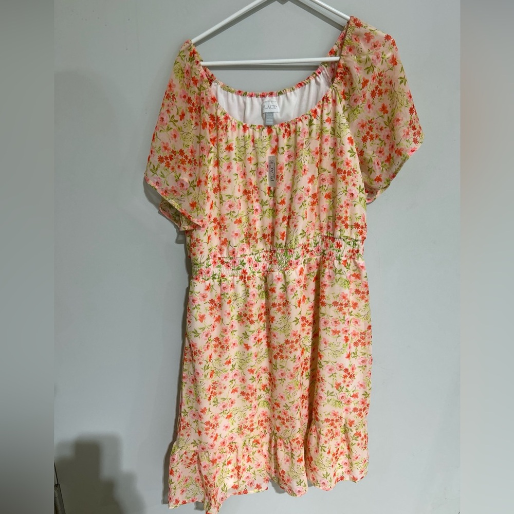 Children’s Place Adult ROSEBUD Floral XL KNEE LENGTH DRESS. SCOOP ELASTIC NECK.